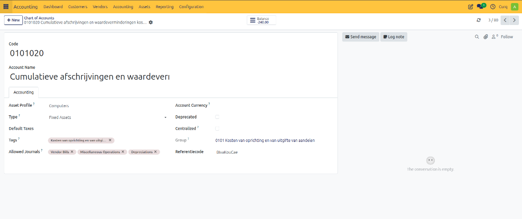 Asset Account Configuration