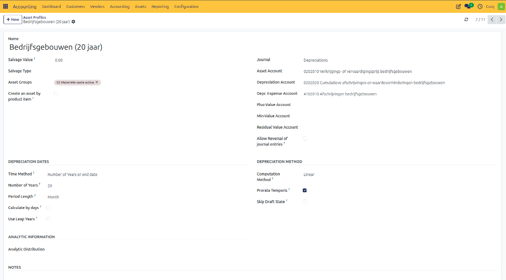 Asset Profile Configuration