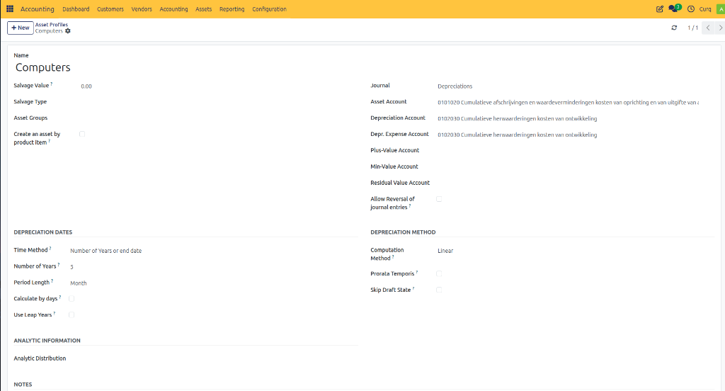 Asset Profiles Configuration