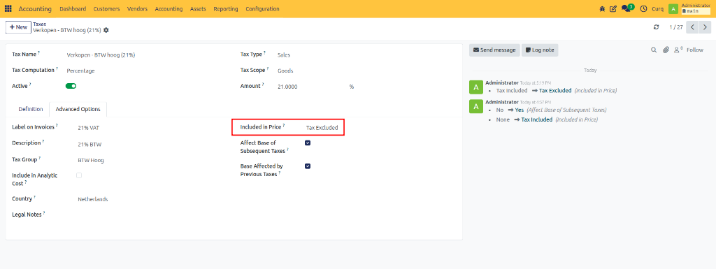 Tax Exclusion Setting