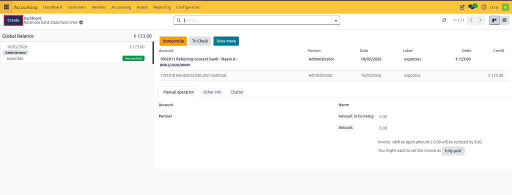 Create Manual Transaction