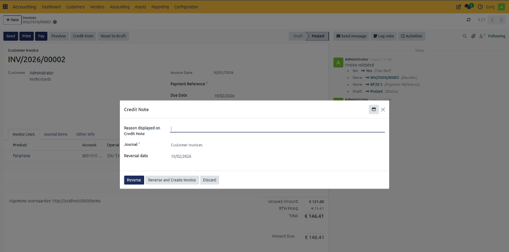 Credit Note Options
