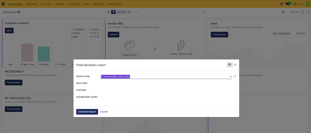 Financial Assets Report Dialog