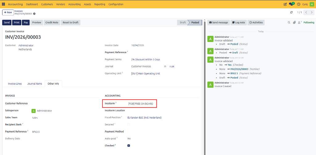 Incoterm on Invoice - Other Info