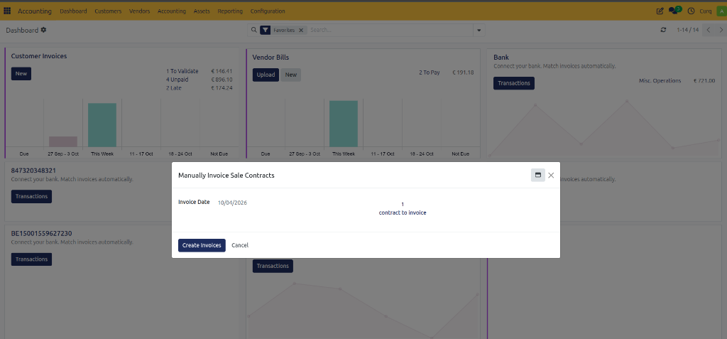 Manual Contract Invoicing - Dialog