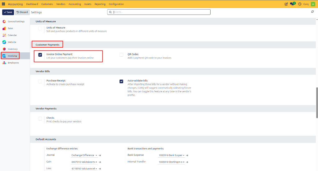 Enable Pay Invoices Online
