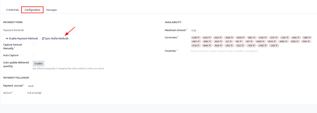 Sync Payment Methods