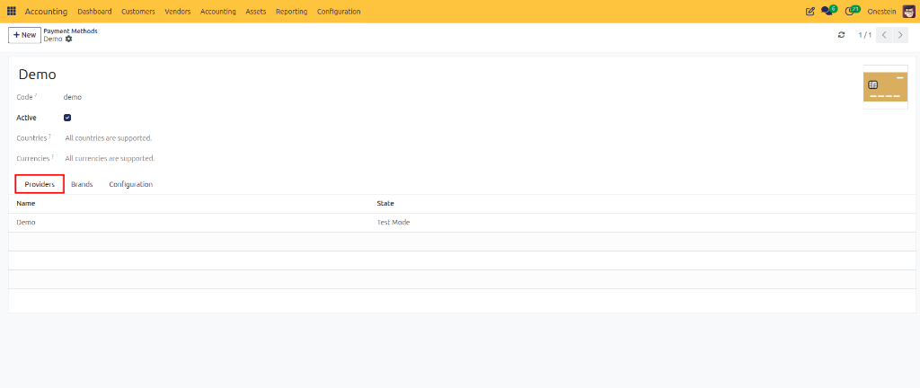 Payment Methods Providers