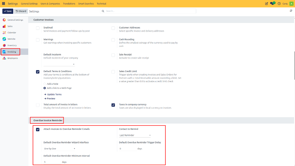 Payment Reminder Settings
