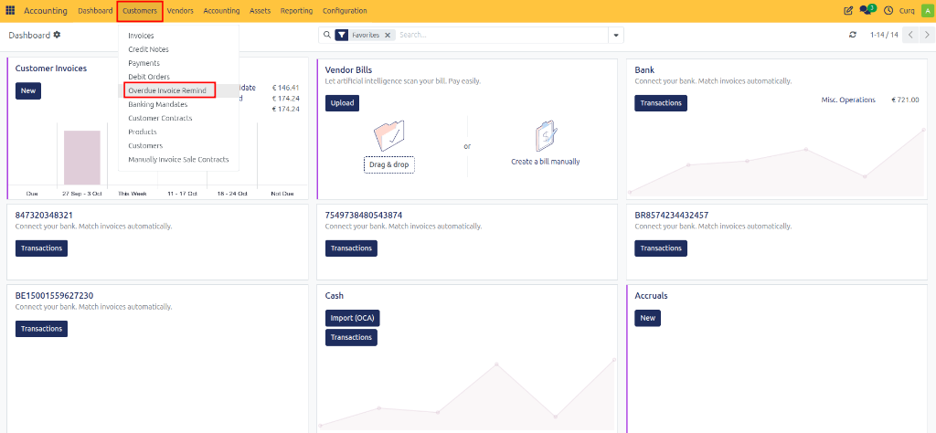Payment Reminders Menu