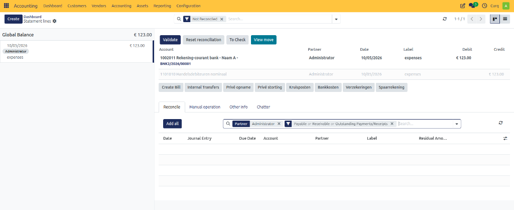 Reconciliation Interface