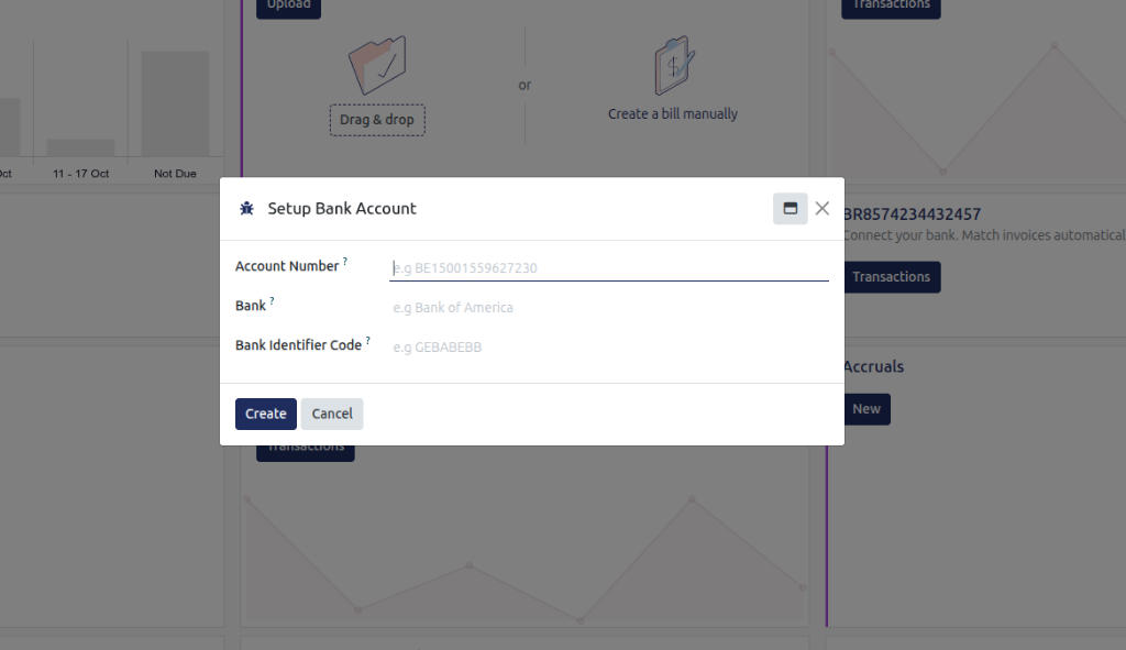 Setup Bank Account Modal