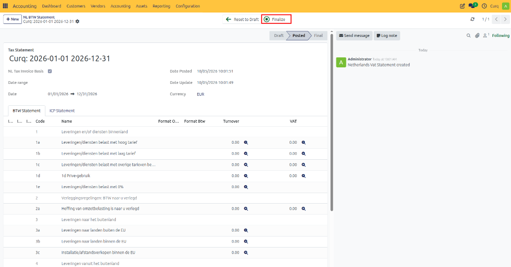 VAT Return Finalize