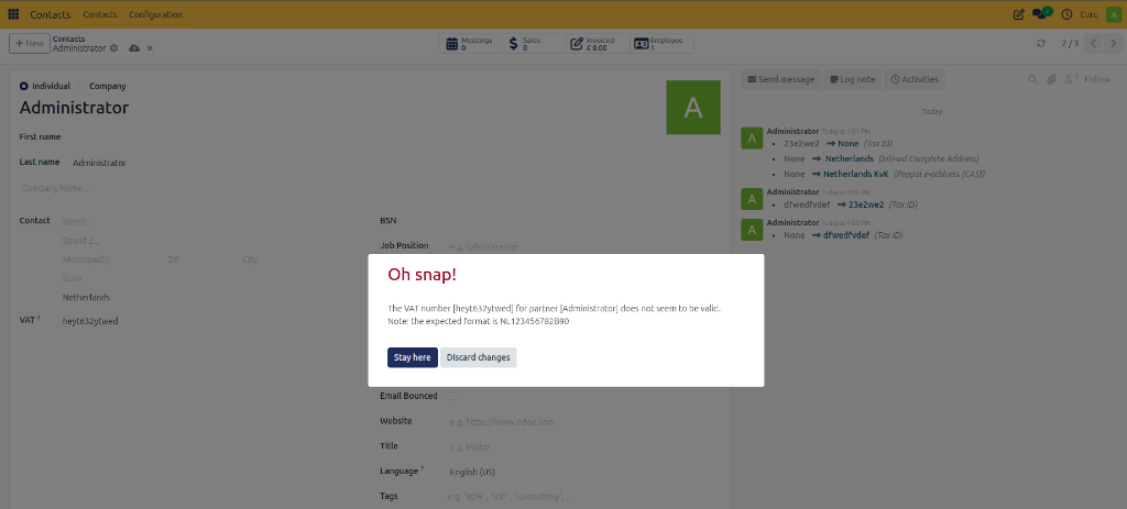 VIES Contact Validation